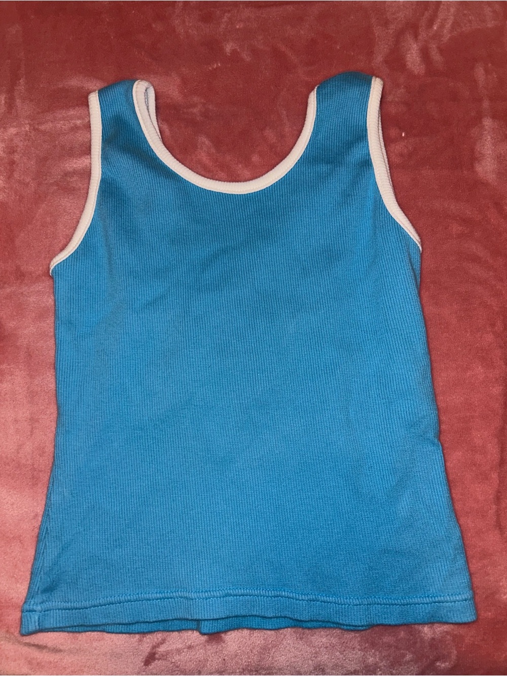 Blue Ribbed Inspo Tank Top - Picture 3 of 4